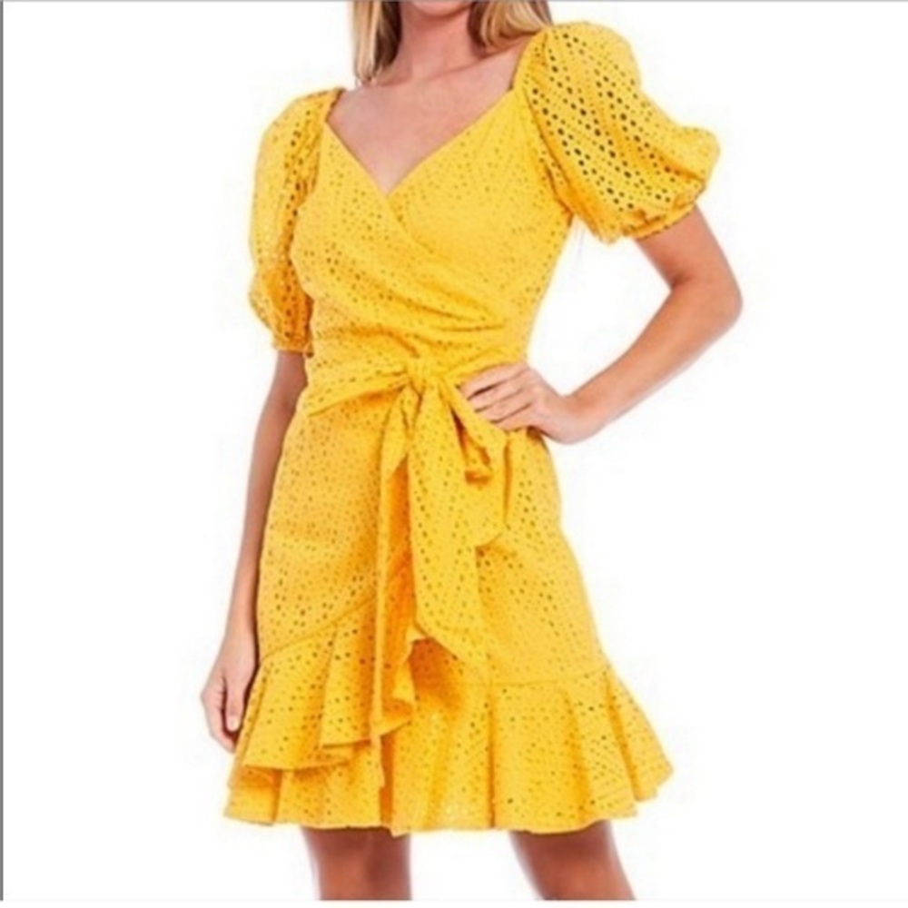 Sachin & Babi Davie yellow mini dress